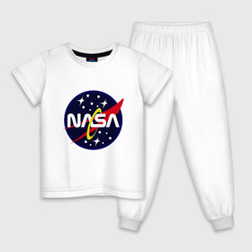 Детская пижама хлопок с принтом Space NASA , 100% хлопок |  брюки и футболка прямого кроя, без карманов, на брюках мягкая резинка на поясе и по низу штанин
 | mars | moon | nasa | астероид | астронавт | астрономия | вселенная | гагарин | галактика | земля | илон | комета | космонавт | космос | луна | марс | маск | наса | небо | нло | планета | полёт | пришелец | ракета