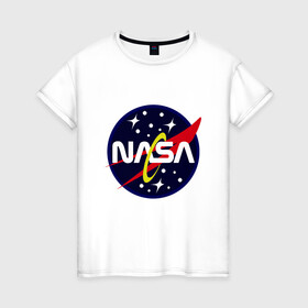 Женская футболка хлопок с принтом Space NASA , 100% хлопок | прямой крой, круглый вырез горловины, длина до линии бедер, слегка спущенное плечо | mars | moon | nasa | астероид | астронавт | астрономия | вселенная | гагарин | галактика | земля | илон | комета | космонавт | космос | луна | марс | маск | наса | небо | нло | планета | полёт | пришелец | ракета
