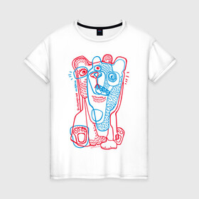 Женская футболка хлопок с принтом bipolar bear , 100% хлопок | прямой крой, круглый вырез горловины, длина до линии бедер, слегка спущенное плечо | acid | bears | glitch | illusion | pole | иллюзия | кислота | медведи | полюс