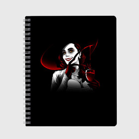 Тетрадь с принтом Resident Evil Леди Вампир , 100% бумага | 48 листов, плотность листов — 60 г/м2, плотность картонной обложки — 250 г/м2. Листы скреплены сбоку удобной пружинной спиралью. Уголки страниц и обложки скругленные. Цвет линий — светло-серый
 | 8 | blood | dimitresku | games | horror | new | resident evil | umbrella | vampire | village | альсина | альчина | вампир | деревня | димитреску | игра | кровь | лого | надпись | обитель зла | резидент | хоррор | эвил