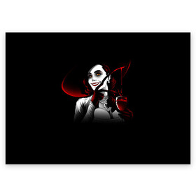 Поздравительная открытка с принтом Resident Evil Леди Вампир , 100% бумага | плотность бумаги 280 г/м2, матовая, на обратной стороне линовка и место для марки
 | 8 | blood | dimitresku | games | horror | new | resident evil | umbrella | vampire | village | альсина | альчина | вампир | деревня | димитреску | игра | кровь | лого | надпись | обитель зла | резидент | хоррор | эвил