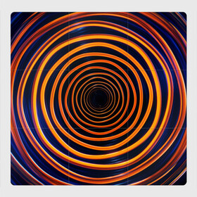 Магнитный плакат 3Х3 с принтом Круги неоновые , Полимерный материал с магнитным слоем | 9 деталей размером 9*9 см | геометрия | дыра | круги | круги неоновые | неон | неоновый круги | неончик | полосы | черная дыра