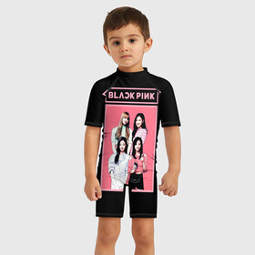 Детский купальный костюм 3D с принтом BP Band , Полиэстер 85%, Спандекс 15% | застежка на молнии на спине | black pink | blackpink | pop | блэк пинк | ким дженни | ким джи су | корейцы | лалиса манобан | музыка | поп | попса | розэ