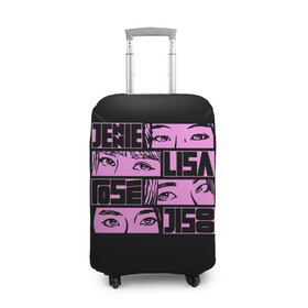 Чехол для чемодана 3D с принтом Black pink eyes , 86% полиэфир, 14% спандекс | двустороннее нанесение принта, прорези для ручек и колес | black pink | blackpink | pop | блэк пинк | ким дженни | ким джи су | корейцы | лалиса манобан | музыка | поп | попса | розэ