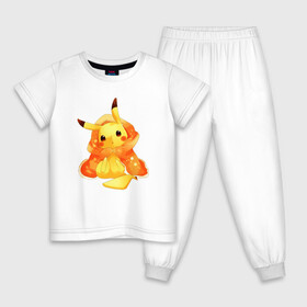 Детская пижама хлопок с принтом Пикачу в пледике , 100% хлопок |  брюки и футболка прямого кроя, без карманов, на брюках мягкая резинка на поясе и по низу штанин
 | anime | picachu | pikachu | аниме | милый | пика | пикачу | покебол | покемон