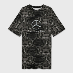 Платье-футболка 3D с принтом Mercedes Benz ,  |  | auto | mercedes benz | sport | авто | автомобили | автомобиль | автомобильные | бренд | внедорожники | легковые | марка | спорт