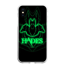 Чехол для iPhone XS Max матовый с принтом Hades , Силикон | Область печати: задняя сторона чехла, без боковых панелей | hades | roguelike | бесконечные круги ада | волки | зелёные | компьютерная игра | светящиеся | эмблема