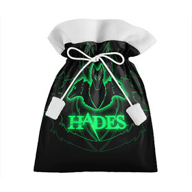 Подарочный 3D мешок с принтом Hades , 100% полиэстер | Размер: 29*39 см | hades | roguelike | бесконечные круги ада | волки | зелёные | компьютерная игра | светящиеся | эмблема