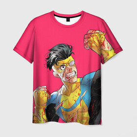 Мужская футболка 3D с принтом Неуязвимый , 100% полиэфир | прямой крой, круглый вырез горловины, длина до линии бедер | allen | invincible | omni man | omniman | superhero | алиен | аллен | инвинсибл | неуязвимый | омнимэн | супергерои