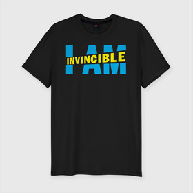 Мужская футболка хлопок Slim с принтом I am Invincible , 92% хлопок, 8% лайкра | приталенный силуэт, круглый вырез ворота, длина до линии бедра, короткий рукав | allen | invincible | omni man | omniman | superhero | алиен | аллен | инвинсибл | неуязвимый | омнимэн | супергерои