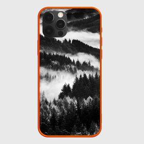 Чехол для iPhone 12 Pro с принтом ТУМАННЫЙ ЛЕС  МРАЧНЫЙ ЛЕС , силикон | область печати: задняя сторона чехла, без боковых панелей | tegunvteg | деревья | ели | лес | мрачный | природа | туман | туманный