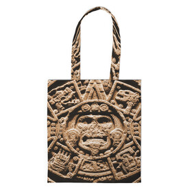 Шоппер 3D с принтом Ацтекский Календарь , 100% полиэстер | Плотность: 200 г/м2; Размер: 34×35 см; Высота лямок: 30 см | aztec | calendar | ацтеки | календарь | майя