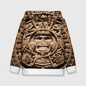 Детская толстовка 3D с принтом Ацтекский Календарь , 100% полиэстер | двухслойный капюшон со шнурком для регулировки, мягкие манжеты на рукавах и по низу толстовки, спереди карман-кенгуру с мягким внутренним слоем | aztec | calendar | ацтеки | календарь | майя