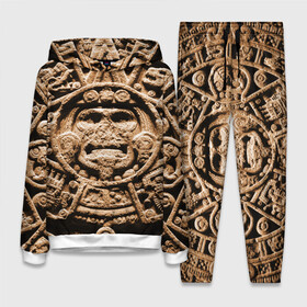 Женский костюм 3D (с толстовкой) с принтом Ацтекский Календарь ,  |  | aztec | calendar | ацтеки | календарь | майя