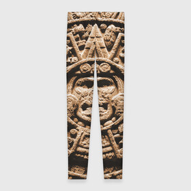 Леггинсы 3D с принтом Ацтекский Календарь , 80% полиэстер, 20% эластан | Эластичный пояс, зауженные к низу, низкая посадка | Тематика изображения на принте: aztec | calendar | ацтеки | календарь | майя