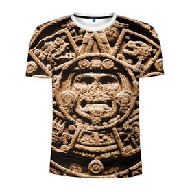 Мужская футболка 3D спортивная с принтом Ацтекский Календарь , 100% полиэстер с улучшенными характеристиками | приталенный силуэт, круглая горловина, широкие плечи, сужается к линии бедра | aztec | calendar | ацтеки | календарь | майя