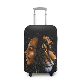 Чехол для чемодана 3D с принтом БОБ МАРЛИ , 86% полиэфир, 14% спандекс | двустороннее нанесение принта, прорези для ручек и колес | bob | face | jamaica | lion | marley | reggae | боб | дреды | лев | лицо | марли | музыка | портрет | регги | ямайка