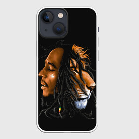 Чехол для iPhone 13 mini с принтом БОБ МАРЛИ ,  |  | Тематика изображения на принте: bob | face | jamaica | lion | marley | reggae | боб | дреды | лев | лицо | марли | музыка | портрет | регги | ямайка