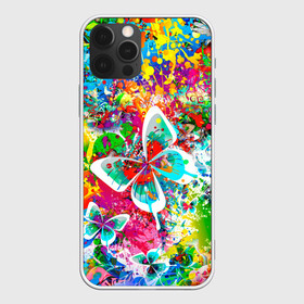 Чехол для iPhone 12 Pro Max с принтом ЯРКИЕ КРАСКИ , Силикон |  | butterfly | color | flower | rainbow | summer | бабочки | брызги | краски | лето | радуга | цвета | цветы