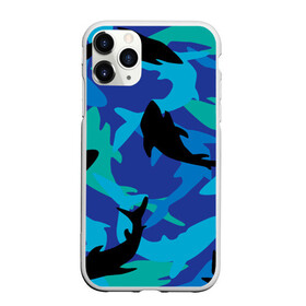 Чехол для iPhone 11 Pro Max матовый с принтом Акулы паттерн , Силикон |  | shark | акула | акулы | жители | клыки | море | морские | океан | рыба