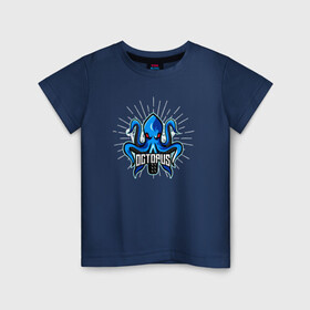 Детская футболка хлопок с принтом Осьминог , 100% хлопок | круглый вырез горловины, полуприлегающий силуэт, длина до линии бедер | cute | octopus | милый | осьминог | осьминожка | тентакли