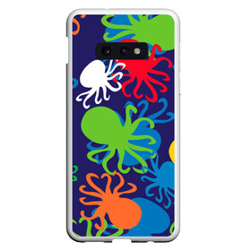 Чехол для Samsung S10E с принтом Осьминоги , Силикон | Область печати: задняя сторона чехла, без боковых панелей | Тематика изображения на принте: cute | octopus | милый | морское | осьминог | осьминожка | паттерн | тентакли | щупальца