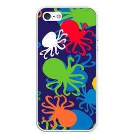 Чехол для iPhone 5/5S матовый с принтом Осьминоги , Силикон | Область печати: задняя сторона чехла, без боковых панелей | Тематика изображения на принте: cute | octopus | милый | морское | осьминог | осьминожка | паттерн | тентакли | щупальца