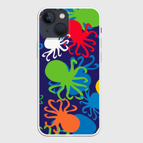 Чехол для iPhone 13 mini с принтом Осьминоги ,  |  | cute | octopus | милый | морское | осьминог | осьминожка | паттерн | тентакли | щупальца