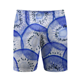 Мужские шорты спортивные с принтом Синий Киви ,  |  | fruits | kiwi | киви | плоды | фрукты