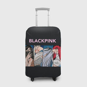 Чехол для чемодана 3D с принтом Hide eyes Blackpink , 86% полиэфир, 14% спандекс | двустороннее нанесение принта, прорези для ручек и колес | black pink | blackpink | pop | блэк пинк | ким дженни | ким джи су | корейцы | лалиса манобан | музыка | поп | попса | розэ
