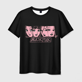 Мужская футболка 3D с принтом Black Pink Art , 100% полиэфир | прямой крой, круглый вырез горловины, длина до линии бедер | black pink | blackpink | pop | блэк пинк | ким дженни | ким джи су | корейцы | лалиса манобан | музыка | поп | попса | розэ