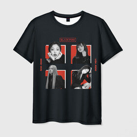 Мужская футболка 3D с принтом BLACKPINK | Red and black , 100% полиэфир | прямой крой, круглый вырез горловины, длина до линии бедер | black pink | blackpink | pop | блэк пинк | ким дженни | ким джи су | корейцы | лалиса манобан | музыка | поп | попса | розэ