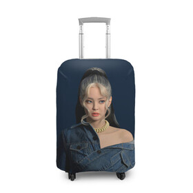 Чехол для чемодана 3D с принтом Jennie jeans , 86% полиэфир, 14% спандекс | двустороннее нанесение принта, прорези для ручек и колес | black pink | blackpink | pop | блэк пинк | ким дженни | ким джи су | корейцы | лалиса манобан | музыка | поп | попса | розэ