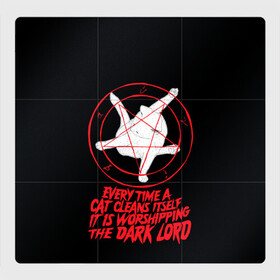 Магнитный плакат 3Х3 с принтом КОТ САТАНЫ , Полимерный материал с магнитным слоем | 9 деталей размером 9*9 см | Тематика изображения на принте: blood | cat | dark | devil | evil | lord | satan | дьявол | зло | кот | котик | котэ | лорд | пентаграмма | пушистый | сатана | темный