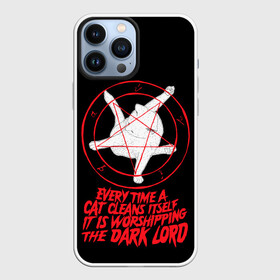 Чехол для iPhone 13 Pro Max с принтом КОТ САТАНЫ ,  |  | blood | cat | dark | devil | evil | lord | satan | дьявол | зло | кот | котик | котэ | лорд | пентаграмма | пушистый | сатана | темный