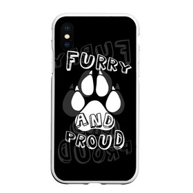 Чехол для iPhone XS Max матовый с принтом Furry proud , Силикон | Область печати: задняя сторона чехла, без боковых панелей | furry | антропоморфные животные | лапа | логотип | отпечаток | пушистый гордый | фурри | эмблема