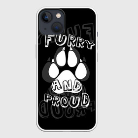Чехол для iPhone 13 с принтом Furry proud ,  |  | furry | антропоморфные животные | лапа | логотип | отпечаток | пушистый гордый | фурри | эмблема