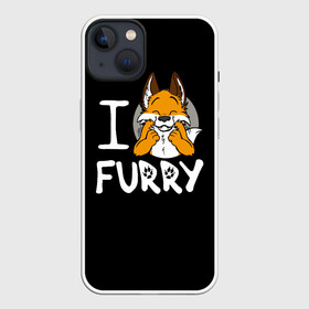 Чехол для iPhone 13 с принтом I love furry ,  |  | furry | i love furry | антропоморфные животные | лиса | люди животные | фурри | я люблю фурри