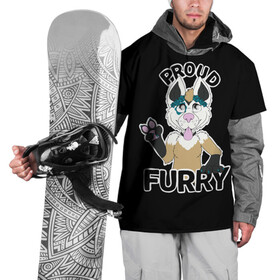 Накидка на куртку 3D с принтом Furry wolf , 100% полиэстер |  | furry | антропоморфное животное | волк | животные | зверь | фурри | человек
