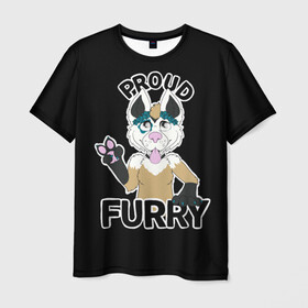 Мужская футболка 3D с принтом Furry wolf , 100% полиэфир | прямой крой, круглый вырез горловины, длина до линии бедер | furry | антропоморфное животное | волк | животные | зверь | фурри | человек