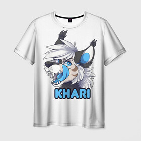 Мужская футболка 3D с принтом Furry wolf Khari , 100% полиэфир | прямой крой, круглый вырез горловины, длина до линии бедер | furry | khari | антропоморфное животное | волк | животные | зверь | фурри | человек