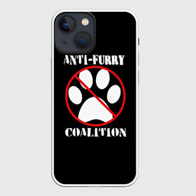 Чехол для iPhone 13 mini с принтом Anti Furry coalition ,  |  | Тематика изображения на принте: anti furry | coalition | furry | антифурри | антропоморфные животные | запрет | зверь | знак | коалиция | фурри | человек животные