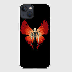 Чехол для iPhone 13 с принтом Butterfly Skeleton ,  |  | bones | butterfly | chitin | fire | flame | orange | red | ribs | ridge | skeleton | skull | wings | бабочка | кости | красный | крылья | огонь | оранжевый | пламя | ребра | скелет | хитин | хребет | череп
