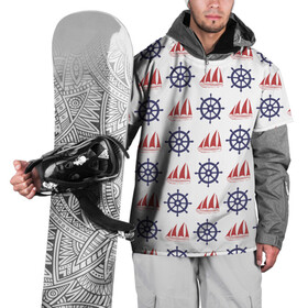 Накидка на куртку 3D с принтом Корабли и штурвалы , 100% полиэстер |  | ships | корабли | кораблики | море | морские | морское | руль | штурвал | штурвалы