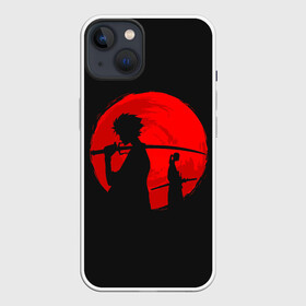 Чехол для iPhone 13 с принтом Samurai Sunset ,  |  | japan | katana | midnight | moon | night | red | samurai | shadow | silhouette | sun | sunrise | sunset | twilight | восход | закат | катана | красное | луна | ночь | полночь | самураи | самурай | силует | силуэт | солнце | сумерки | тень | япония