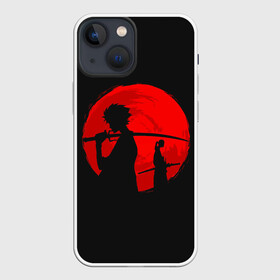 Чехол для iPhone 13 mini с принтом Samurai Sunset ,  |  | japan | katana | midnight | moon | night | red | samurai | shadow | silhouette | sun | sunrise | sunset | twilight | восход | закат | катана | красное | луна | ночь | полночь | самураи | самурай | силует | силуэт | солнце | сумерки | тень | япония