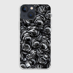 Чехол для iPhone 13 mini с принтом Glossy Balls ,  |  | Тематика изображения на принте: abstraction | background | ball | balls | black | circle | gloss | metal | paint | pattern | reflection | shine | texture | white | абстракция | белый | блеск | глянец | краска | круг | металл | отражение | паттерн | текстура | фон | черный | шар | шары