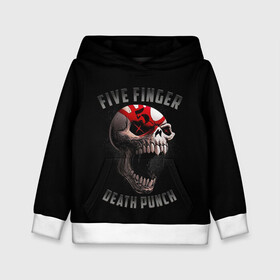 Детская толстовка 3D с принтом Five Finger Death Punch | 5FDP , 100% полиэстер | двухслойный капюшон со шнурком для регулировки, мягкие манжеты на рукавах и по низу толстовки, спереди карман-кенгуру с мягким внутренним слоем | 5fdp | america | death | ffdp | finger | five | hard | metal | music | punch | rock | skull | states | united | usa | америка | метал | музыка | рок | сша | хард | череп