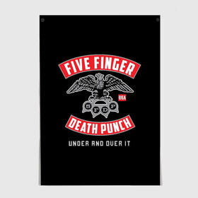 Постер с принтом Five Finger Death Punch (5FDP) , 100% бумага
 | бумага, плотность 150 мг. Матовая, но за счет высокого коэффициента гладкости имеет небольшой блеск и дает на свету блики, но в отличии от глянцевой бумаги не покрыта лаком | Тематика изображения на принте: 5fdp | america | death | ffdp | finger | five | hard | metal | music | punch | rock | skull | states | united | usa | америка | метал | музыка | рок | сша | хард | череп