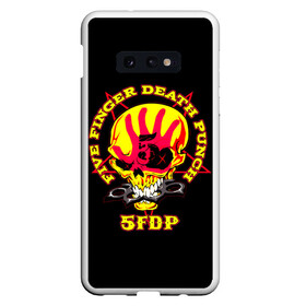 Чехол для Samsung S10E с принтом Five Finger Death Punch (FFDP) , Силикон | Область печати: задняя сторона чехла, без боковых панелей | Тематика изображения на принте: 5fdp | america | death | ffdp | finger | five | hard | metal | music | punch | rock | skull | states | united | usa | америка | метал | музыка | рок | сша | хард | череп